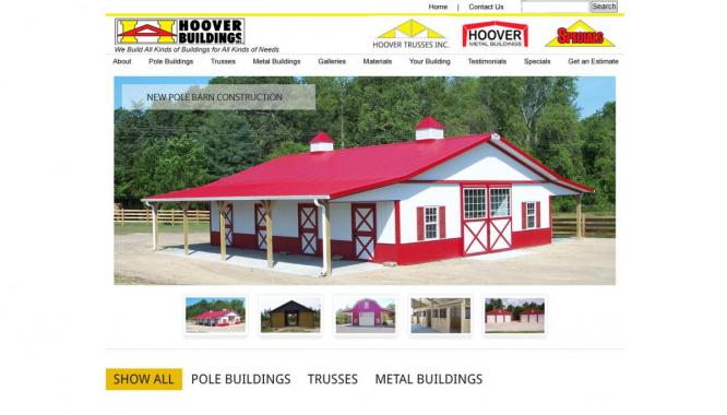 Hoover Buildings Website Design Home Page