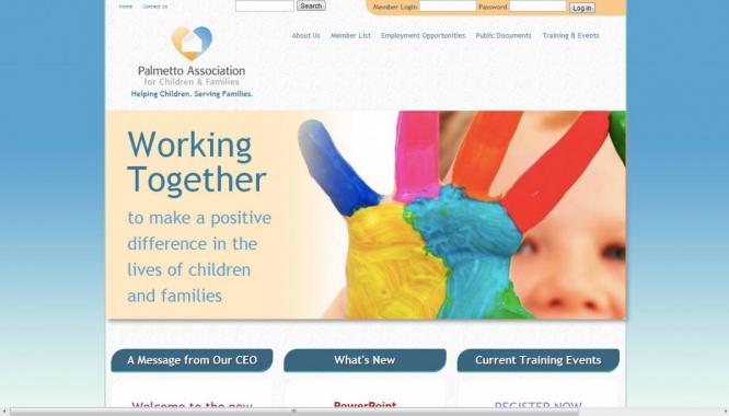 The Palmetto Assocation for Children and Families (PAFCAF) web design